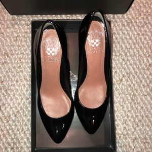 Vince Camuto Vicky Black Patent Pointed Toe Heel